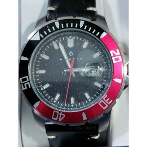 Nautis Dive Pro 200 Mens Watch Leather Band Model GL1909C Stainless Steel Case